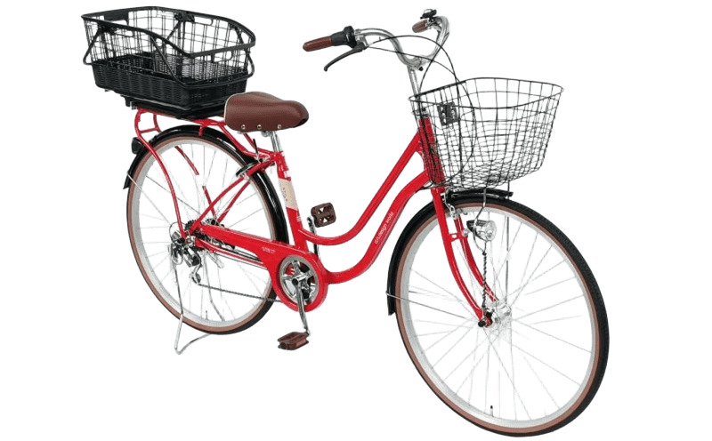 a.n.designworks/ STYLE KIX FAMILY276 リアバスケット付 レッド【27型 自転車 完成品 組み立て不要 アウトドア サイクリング じてんしゃ 通勤 通学 新生活】