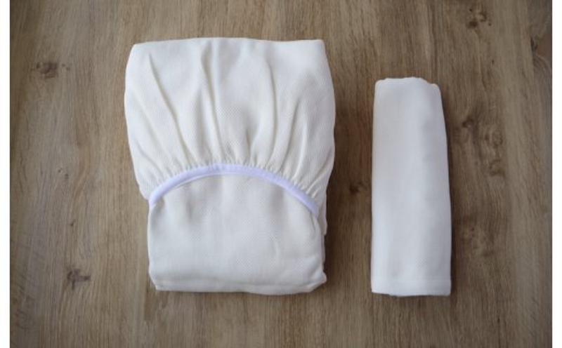 【tissu de coton/ハニカム織】泉州南部織 BED用シングルシーツ＆ピロー（WH）