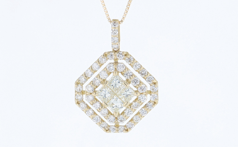アルカンシェル18金YGダイヤペンダント（計 1.00ct）【鑑別書付き ジュエリー プレゼント ギフト ファッション アクセサリー 贈り物 贈答 お祝い 記念日】