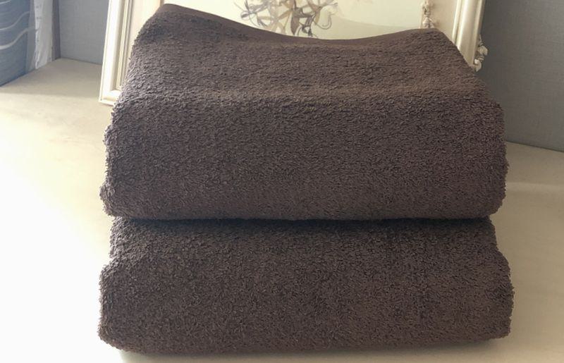 超大判バスタオル２枚セット（ダークブラウン）泉州タオル 90×170cm【泉州タオル 国産 吸水 普段使い 無地 シンプル 日用品 家族 ファミリー】