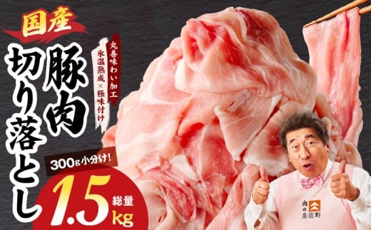 国産 豚肉 切り落とし 1.5kg【氷温熟成×極味付け 小分け 300g×5P ぶたにく 普段使い 野菜炒め】