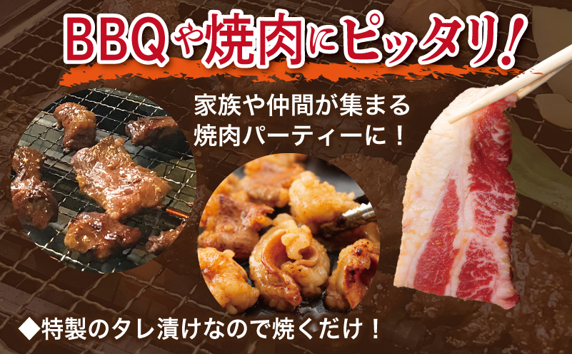【タレ漬け3種の牛焼肉セット】 満足牛ハラミ・牛カルビ・シマチョウ 合計3kg【味付け ハラミ 小分け 焼くだけ 簡単調理 BBQ 牛肉 250g×各4P 普段使い】