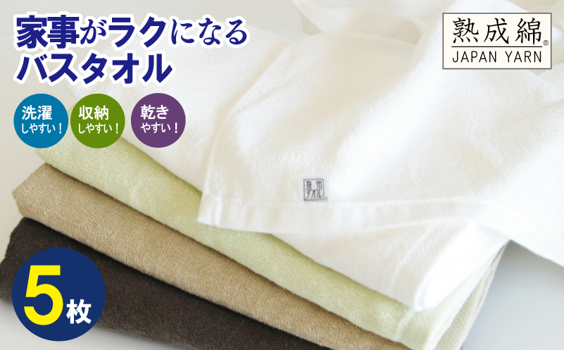 家事がラクになるバスタオル 5枚セット 訳あり B品タオル 国内製造 泉州タオル【泉州タオル 国産 吸水 普段使い 無地 シンプル 日用品 家族 ファミリー】