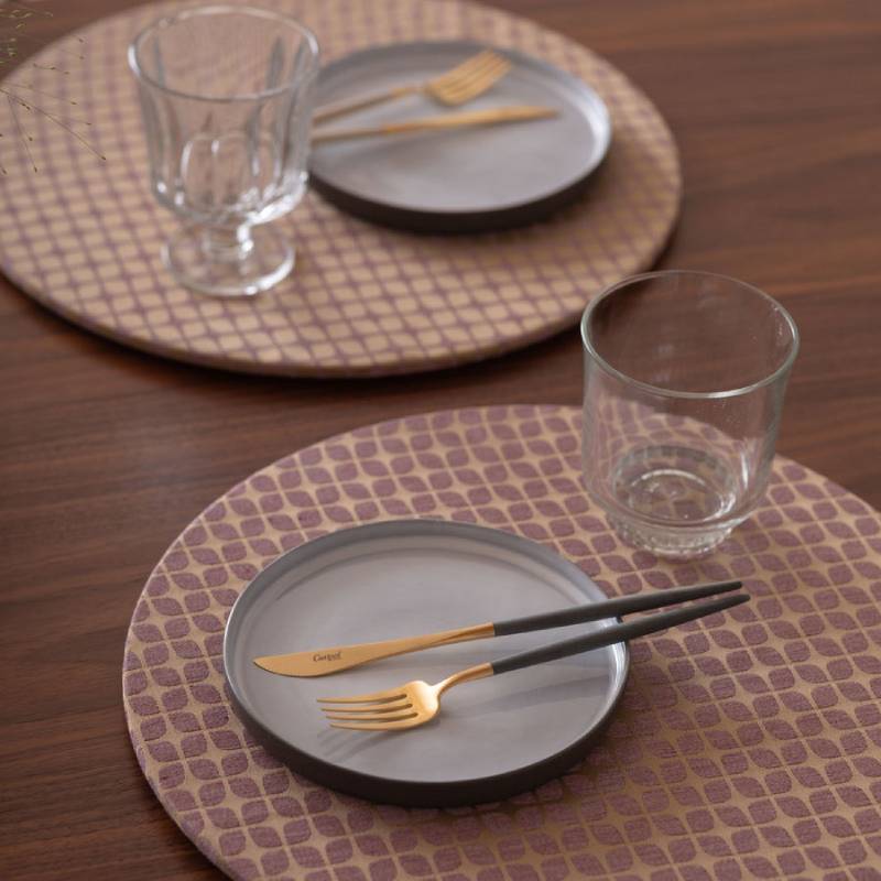 丸形ランチョンマット Calm Round Luncheon mat／カルム プレイスマットあり プラム