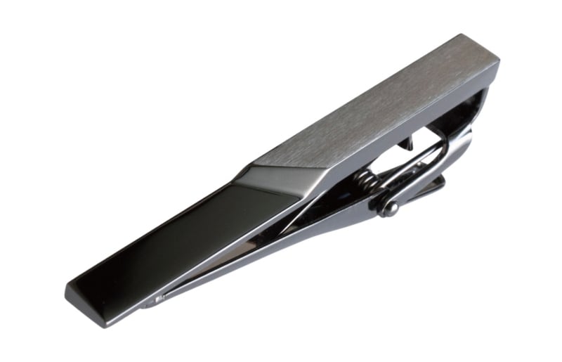 ジオメトリック・ネクタイピン ブラックシルバー