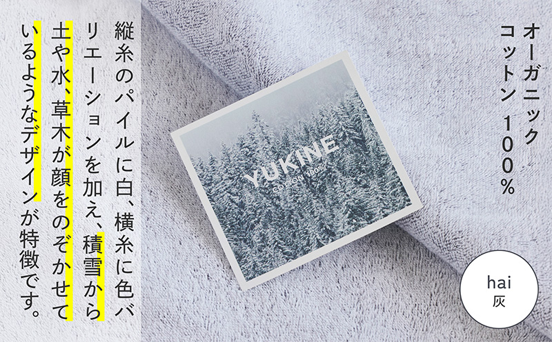 SHINTO TOWEL「ユキネ・ミニバスタオル」hai（灰）2枚セット  【オーガニックコットン100% 国産 吸水 普段使い シンプル 日用品 家族 ファミリー】