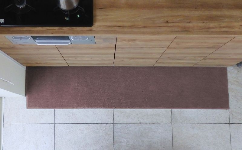 北欧風キッチンマット ラグマットタイプ 45×150cm ノーマル型 ココア 抗菌防臭 SEK 織人しきもの屋工房
