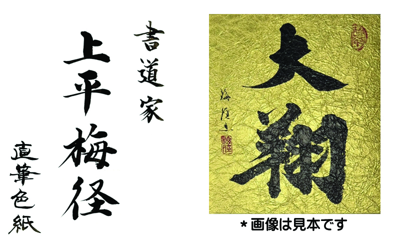 書道家による直筆書 上平梅径 直筆書(金2字）　【大阪 泉佐野 大阪府 泉佐野市】