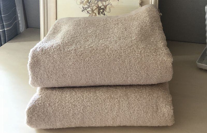 超大判バスタオル２枚セット（シュアラインベージュ）泉州タオル 90×170cm【泉州タオル 国産 吸水 普段使い 無地 シンプル 日用品 家族 ファミリー】