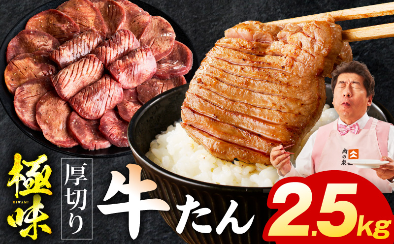 厚切り牛たん 2.5kg【氷温熟成×旨塩ダレ 味付き 訳あり サイズ不揃い 500g 小分け 焼くだけ 焼肉】