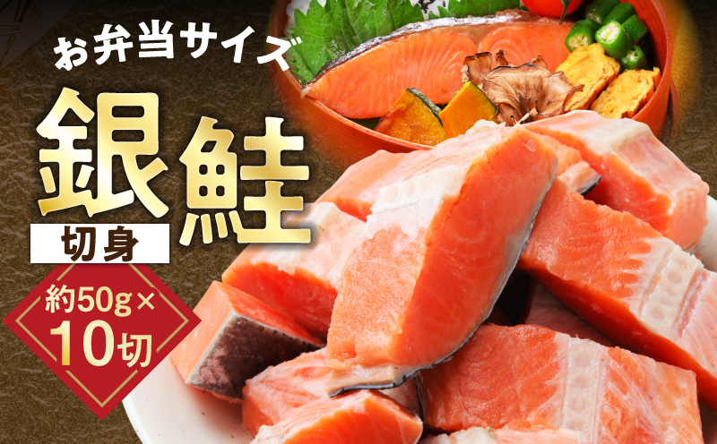 【お弁当サイズ】銀鮭 切身 約50g×10切れ【小分け 漁師 手切り 500g さけ サケ 切り身 弁当 朝食 時短 訳あり サイズ不揃い 規格外 冷凍食品】