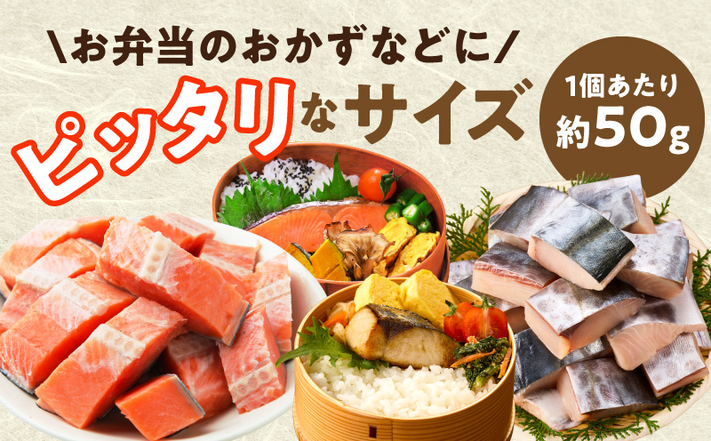 【お弁当サイズ】さわら&銀鮭 切身 計20切れ（各約50g×10切れ） 【小分け 漁師 さけ サケ 手切り  泉州 鰆 切り身 弁当 朝食 時短 訳あり サイズ不揃い 規格外 冷凍食品 】