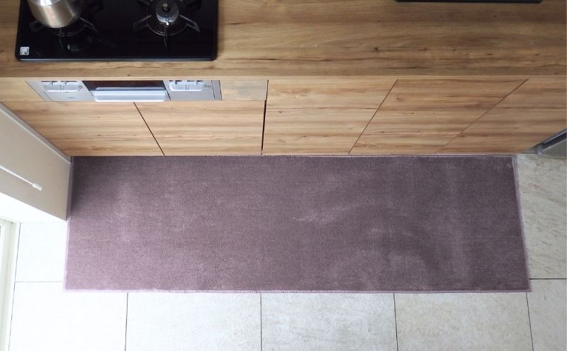 北欧風キッチンマット ラグマットタイプ 65×210cm ノーマル型 モーブ 抗菌防臭 SEK 織人しきもの屋工房