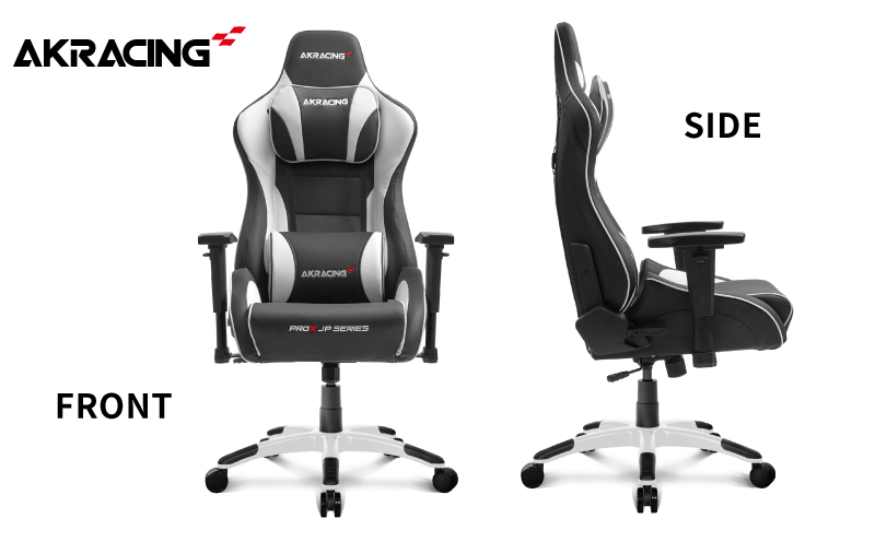 AKRacing Pro-X Gaming Chair (White) JP エーケーレーシング ゲーミングチェア（ヘッドレスト・ランバーサポート付き）