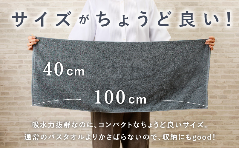 コンパクトバスタオル 6枚 シックグレー【速乾 中厚 ロングヘアにも最適 泉州タオル 国内製造 国産 吸水 普段使い シンプル 日用品 家族 ファミリー】