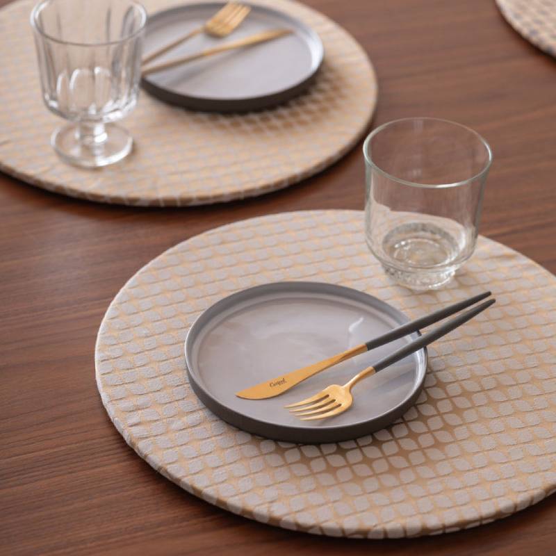 丸形ランチョンマット Calm Round Luncheon mat／カルム プレイスマットあり スノー