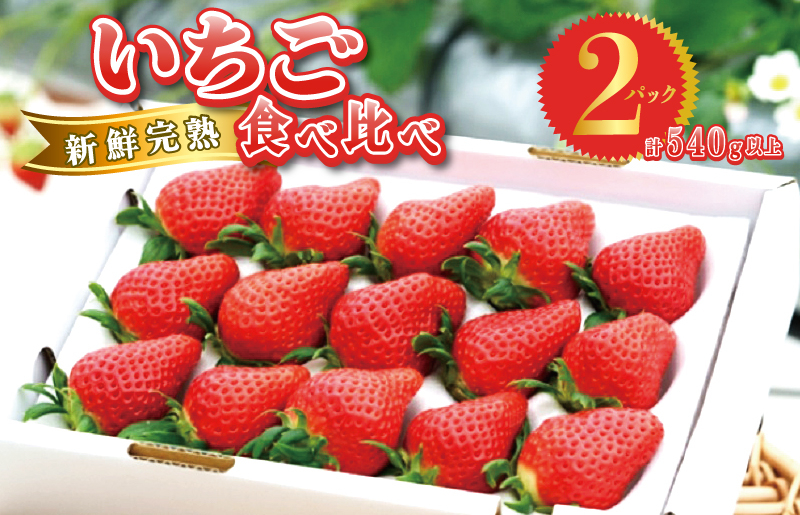 完熟新鮮 いちご 食べ比べ 2パック 合計540g以上