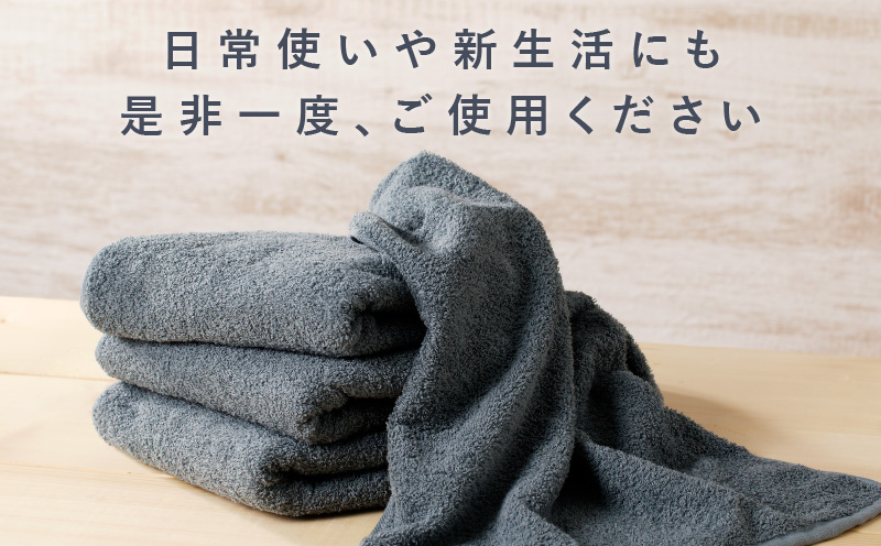 コンパクトバスタオル 6枚 シックグレー【速乾 中厚 ロングヘアにも最適 泉州タオル 国内製造 国産 吸水 普段使い シンプル 日用品 家族 ファミリー】