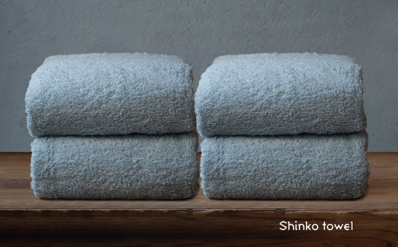 【TVで紹介！】おぅ！え〜やん バスタオル（ブルー）4枚【泉州タオル 国産 吸水 普段使い 無地 シンプル 日用品 家族 ファミリー】