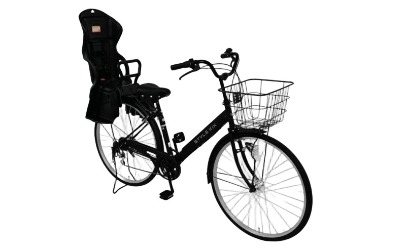 STYLE KIX FAMILY276 チャイルドシート付 マットブラック【27型 自転車 完成品 組み立て不要 アウトドア サイクリング じてんしゃ 通勤 通学 新生活】