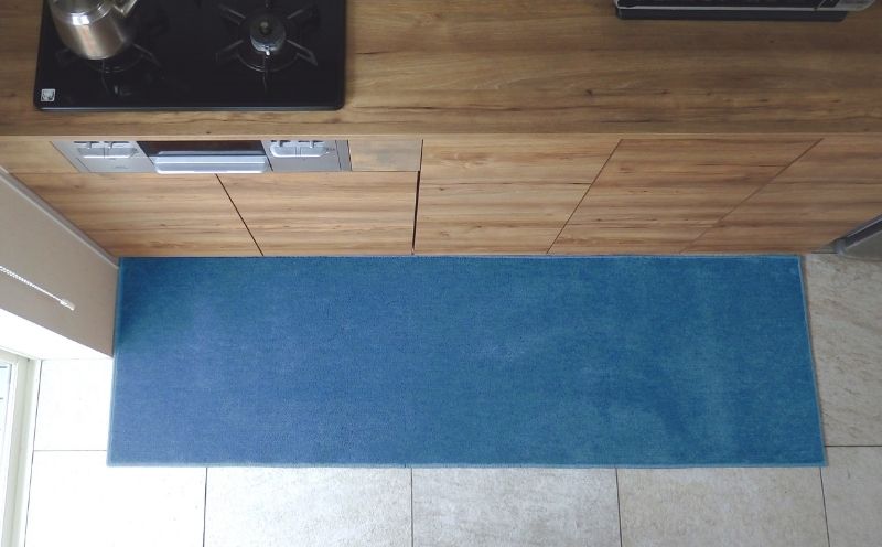 北欧風キッチンマット ラグマットタイプ 65×270cm ノーマル型 ブルームーン 抗菌防臭 SEK 織人しきもの屋工房