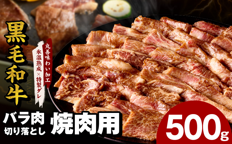 黒毛和牛 バラ 焼肉用 500g【切り落とし 小分け 氷温熟成×特製ダレ 味付け 焼くだけ 簡単調理 BBQ 牛肉】