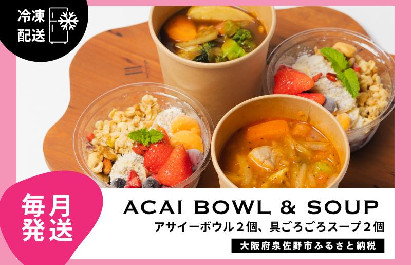 【定期便】アサイーボウル 2個＆具ごろごろスープ 2個 全12回【毎月配送コース】