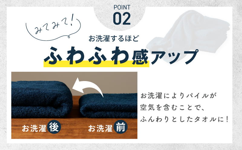 濃色カラー バスタオル 2枚（ネイビー）【泉州タオル 国産 吸水 普段使い シンプル 日用品 家族 ファミリー】