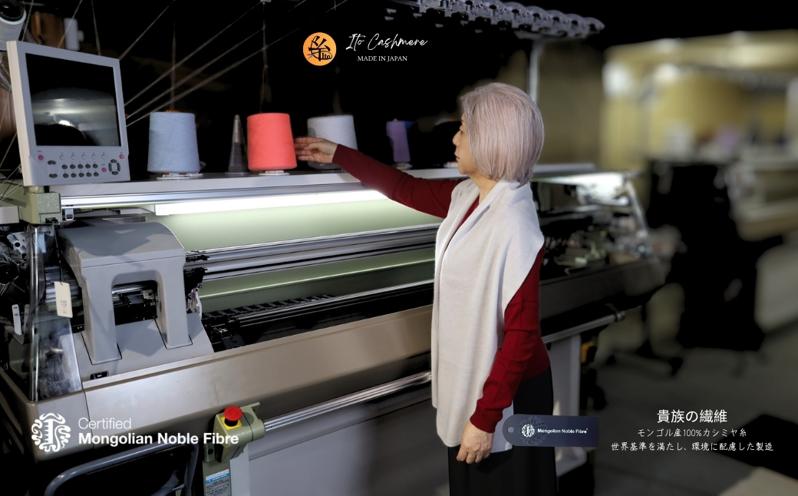 『Noble Fibre』100％カシミヤ・マフラー グレージュ【高級 カシミア おしゃれ ファッション 防寒 かしみあ】