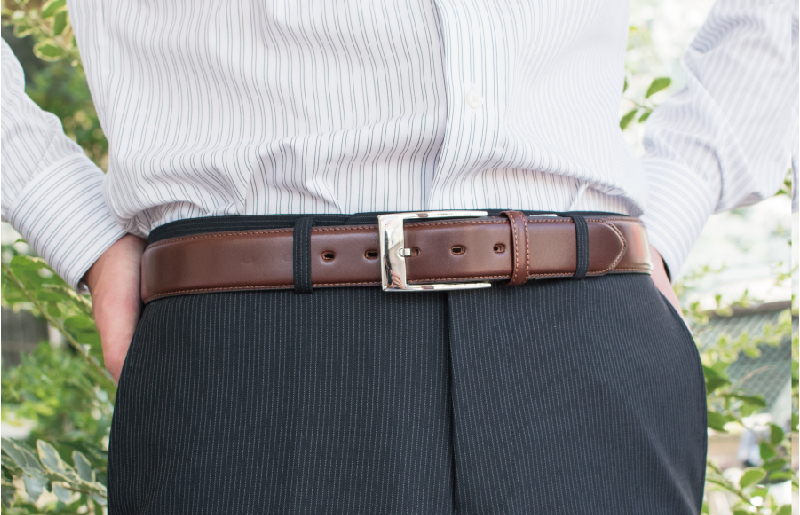 本革ビジネスベルト35mm幅 ダークブラウン【革ベルト ベルト レザー ビジネス スーツ メンズ 仕事 ファッション 小物 日用品 雑貨】