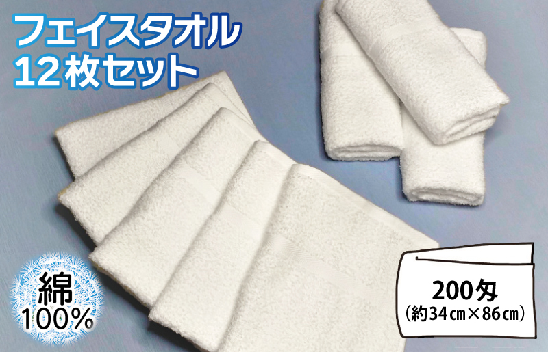 【スピード発送】フェイスタオル 12枚セット