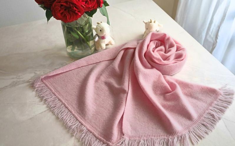 『Noble Fibre』100％カシミヤ・マフラー 桜色【高級 カシミア おしゃれ ファッション 防寒 かしみあ】