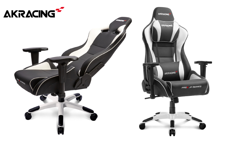 AKRacing Pro-X Gaming Chair (White) JP エーケーレーシング ゲーミングチェア（ヘッドレスト・ランバーサポート付き）
