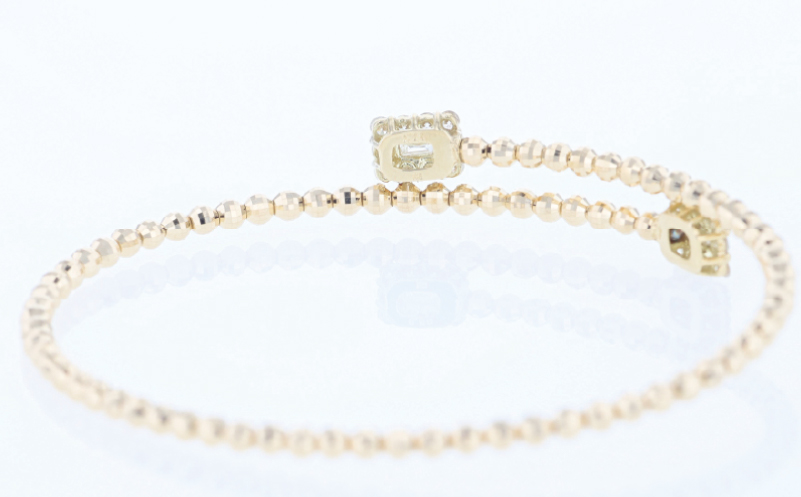 アルカンシェルYGダイヤ形状記憶バングル（計 0.52ct）【鑑別書付き ジュエリー プレゼント ギフト ファッション アクセサリー 贈り物 贈答 お祝い 記念日】