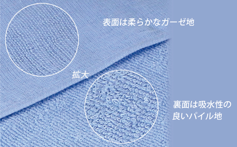 片面ガーゼフェイスタオル カラー おまかせ 2枚【泉州タオル 国産 吸水 普段使い シンプル 日用品】