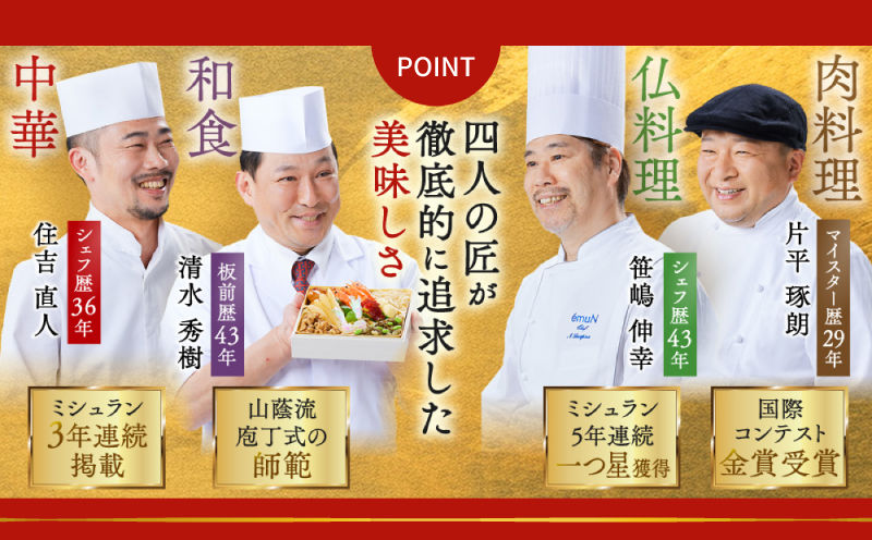 【12月26日受付終了】おせち「板前魂の朱雀」和洋中華風 三段重 49品 5人前 特大 8.5寸 豚角煮＆焼売4種＆鮑＆餃子2種＆たこちまき 付き【おせち料理 板前魂 贅沢おせち お節 惣菜 冷凍 先行予約 年内発送 おせち料理2026】