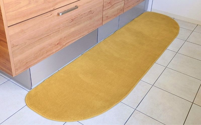 北欧風キッチンマット ラグマットタイプ 65×240cm ゆりかご型 ゴールド 抗菌防臭 SEK 織人しきもの屋工房