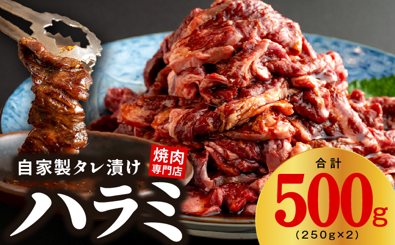 焼き肉専門店 自家製タレ漬け ハラミ 合計500g（250g×2）