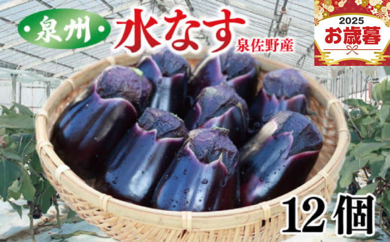 【お歳暮対応】泉州 泉佐野産 ハウス水なす 12個 夏旬の水なすを冬にどうぞ！