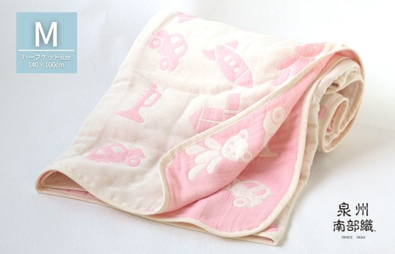 【babybear】泉州南部織 6重ガーゼハーフケット（ピンク）