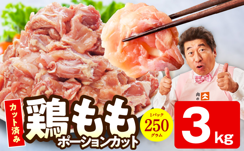 【カット済み】国産 鶏肉もも 3kg【スピード発送 氷温熟成×極味付け 小分け とり もも 簡単調理 唐揚げ 親子丼 家計応援 大阪 泉佐野 大阪府 泉佐野市】