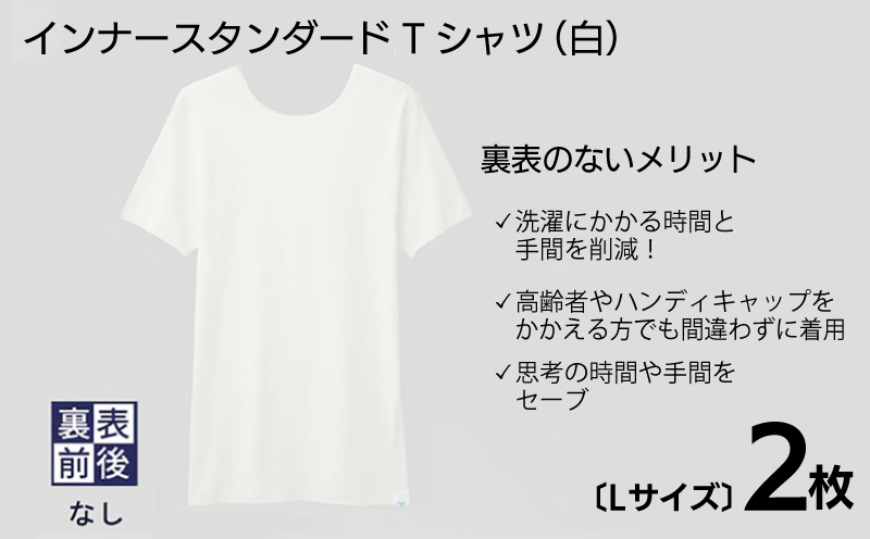 【JALふるさと納税限定】[MENS]裏表なし ボクサーパンツ (紺) +裏表前後なし インナースタンダード Tシャツ (白) Lサイズ各2枚セット メンズ