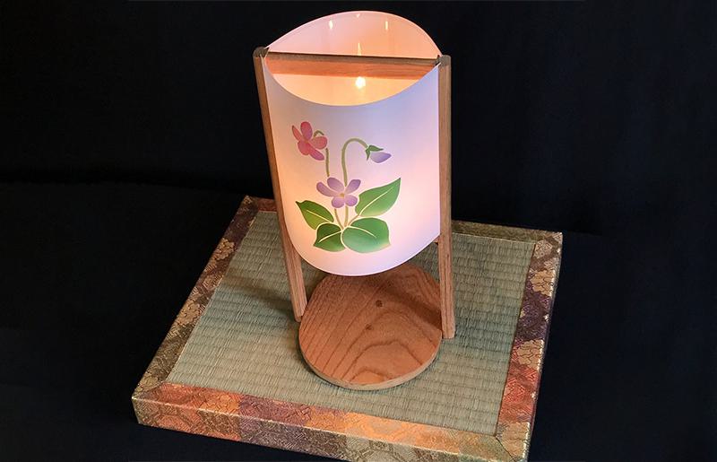 着物生地で作ったおしゃれな行灯（あんどん） 菫タンポポ【朱印 御朱印帳 ご朱印帳 おしゃれ 神社】