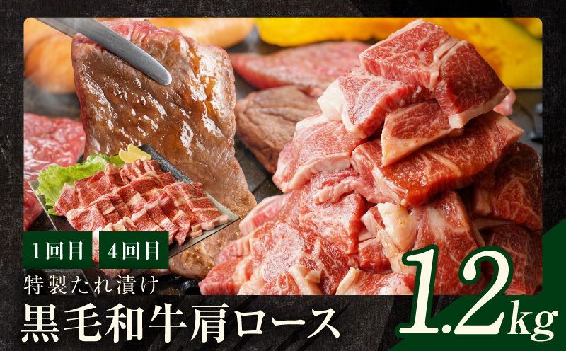 焼肉定期便 総量6.8kg（肩ロース／牛タン／牛ハラミ）全6回 丸善味わい加工【毎月発送コース】