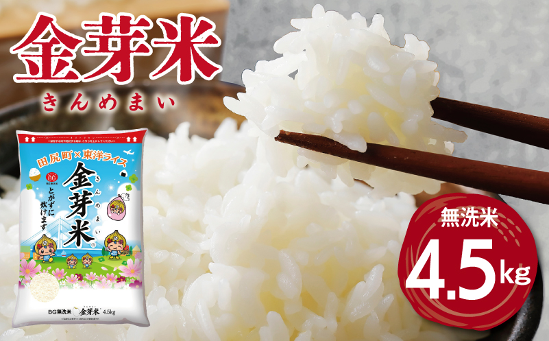 金芽米 4.5kg(無洗米) 【4.5kg×1袋 ご飯 ごはん お米 精米 金芽米計量カップ付】
