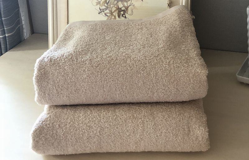 90×200超大判バスタオル２枚セット（シュアラインベージュ）泉州タオル【泉州タオル 国産 吸水 普段使い 無地 シンプル 日用品 家族 ファミリー】