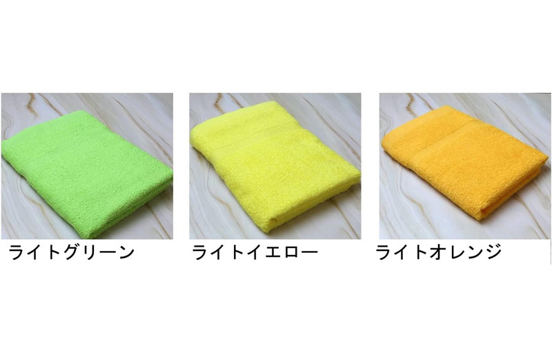 お洗濯がラクチン バスタオル  3枚セット（ライトグリーン／ライトイエロー／ライトオレンジ）【泉州タオル 国産 吸水 普段使い シンプル 日用品】