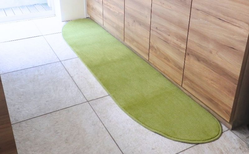 北欧風キッチンマット ラグマットタイプ 45×210cm ゆりかご型 ピスタチオ 抗菌防臭 SEK 織人しきもの屋工房