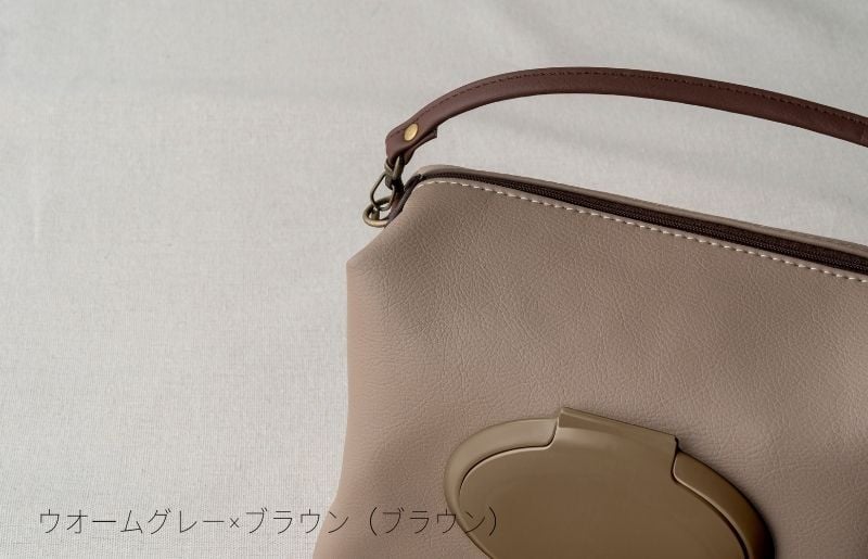 tontoオリジナルおむつポーチ（ウォームグレー×ブラウン）