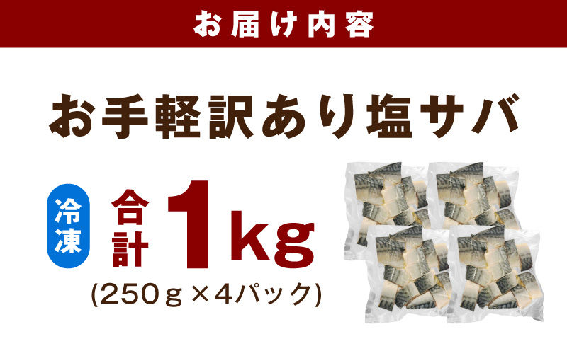 お手軽 訳アリ塩サバ1kg【魚 青魚 塩さば 塩鯖 塩サバ 切身 塩焼き 焼きさば 焼き鯖 人気 冷凍 冷凍食品 おかず 弁当 惣菜】